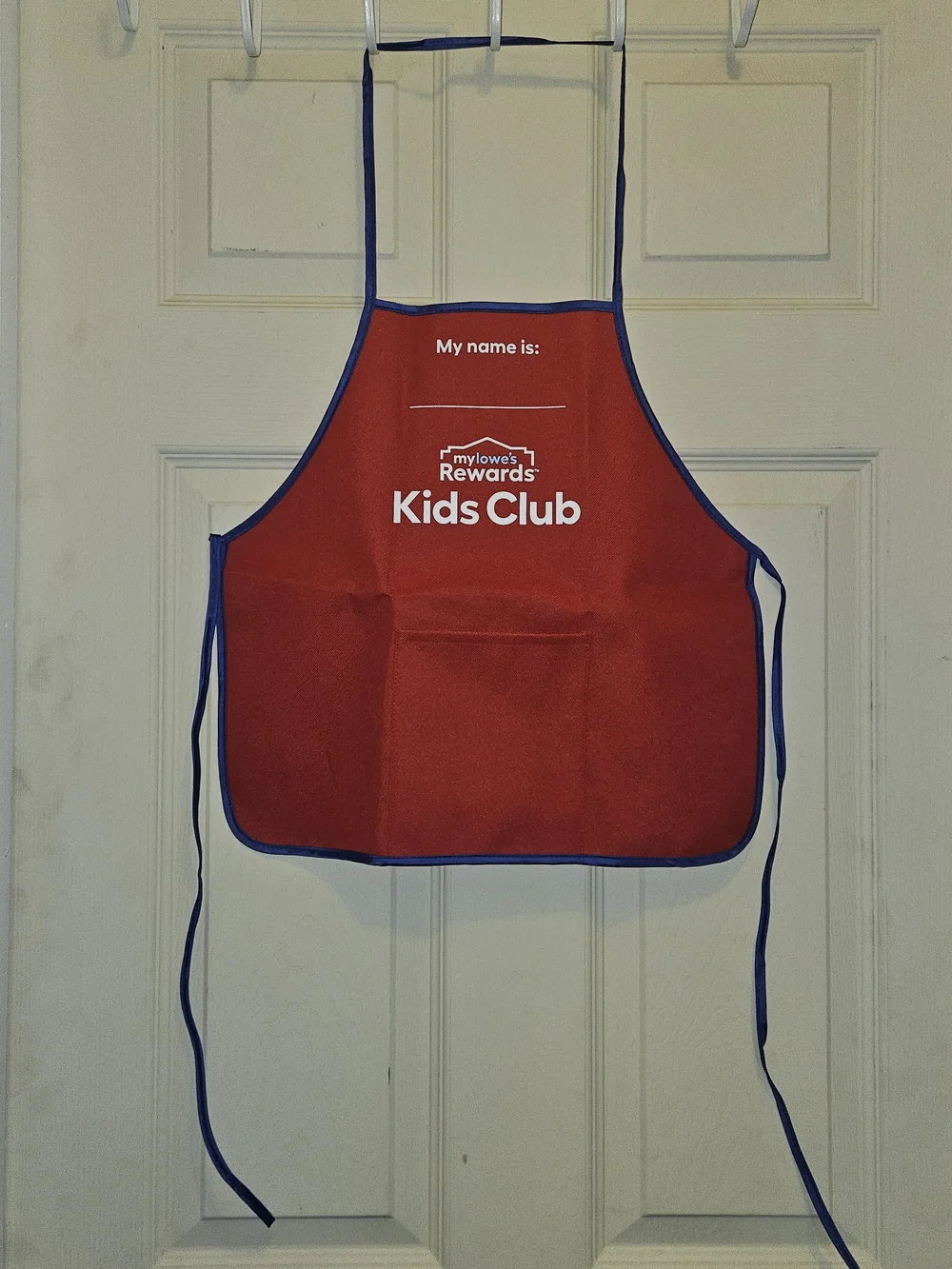 Kids Club Red Bib Apron with Blue Trim - MyLowe's Rewards